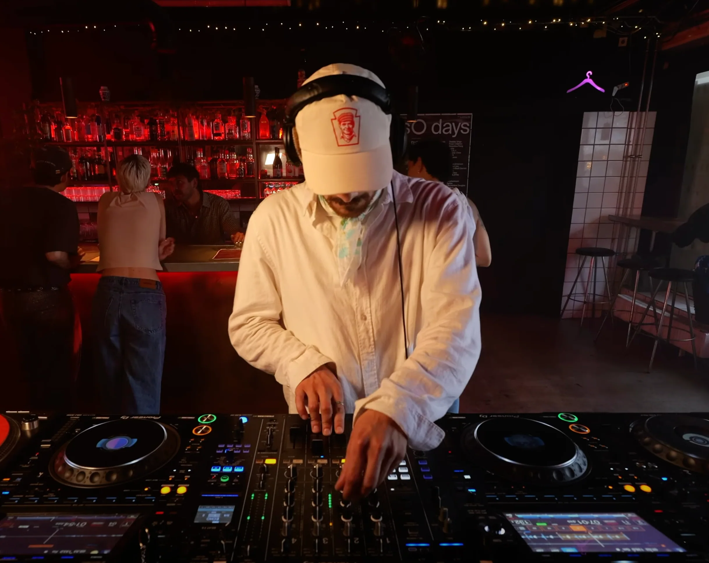 GOÐI performing at the O Days Takeover broadcasted by Radio Panini at Jolene Bar on July 11, 2025.