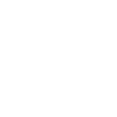 White silhouette icon of a town hall building with central tower and two wings