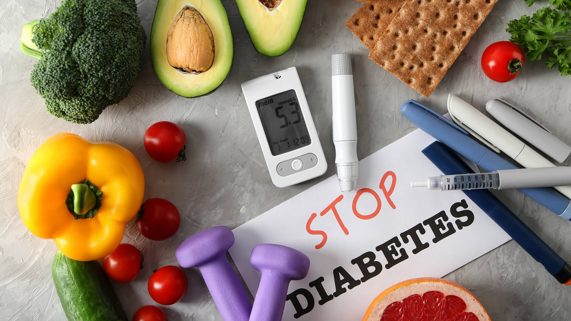 Patient with type 2 diabetes checking glucose at home beside medically tailored meals.