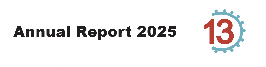 'Annual Report 2024' with a red DNA double helix icon to the right.
