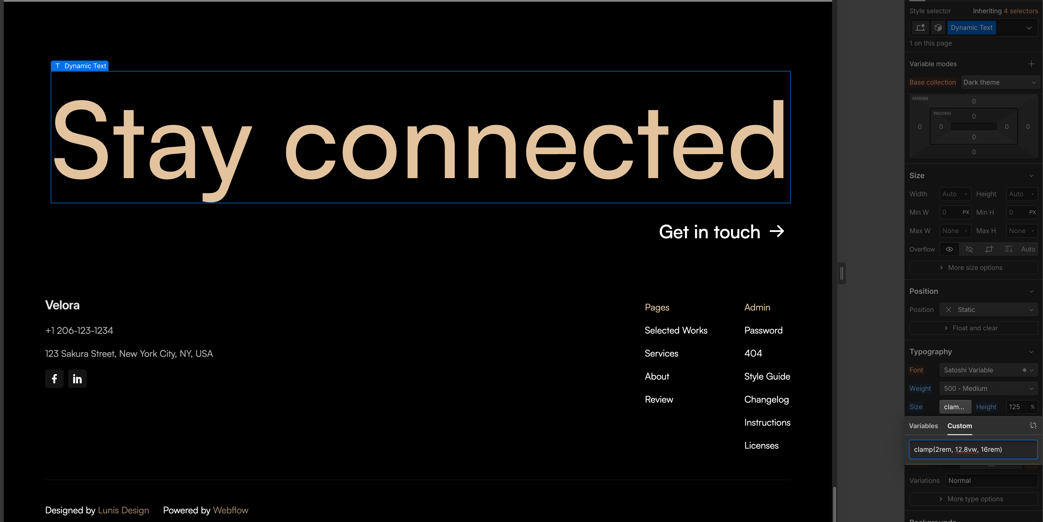 screenshot of dynamic text