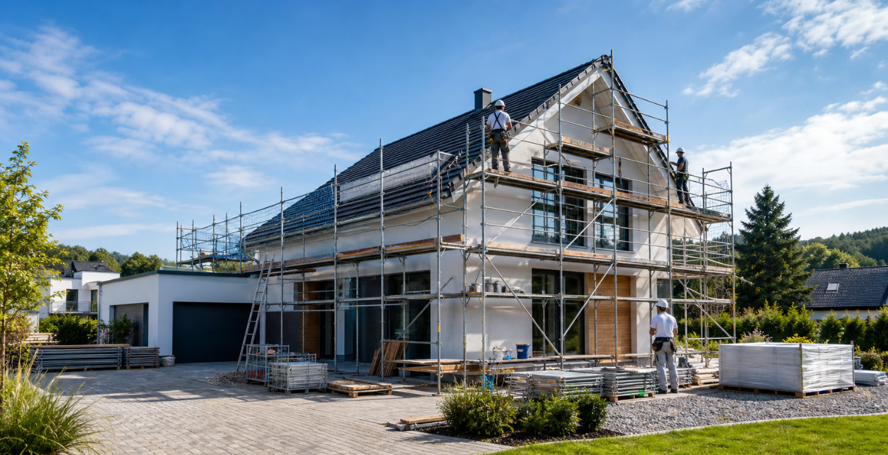 Einfamilienhaus einrüsten