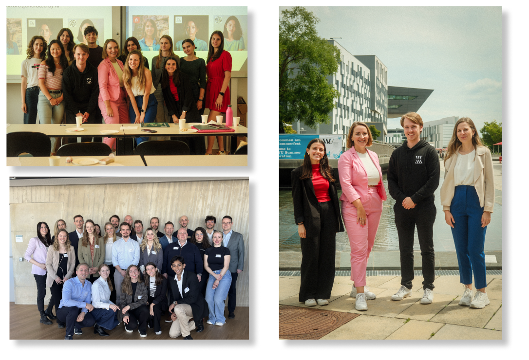 Collage of students at partner company events