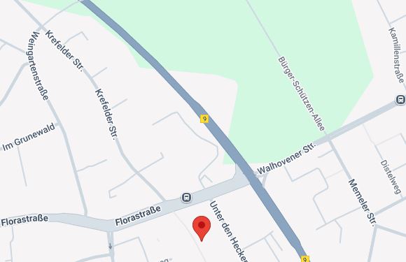 Kartenausschnitt mit dem Standort von Die Wissenswelt in Dormagen