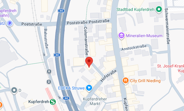 Kartenausschnitt mit dem Standort von Die Wissenswelt in Kupferdreh