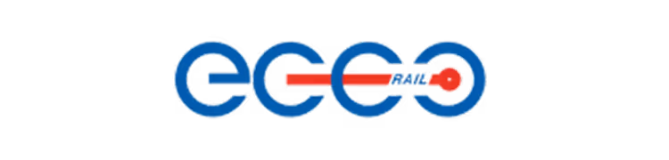 Blaues ECCO-Logo mit rotem Schlüssel integriert in das Design.