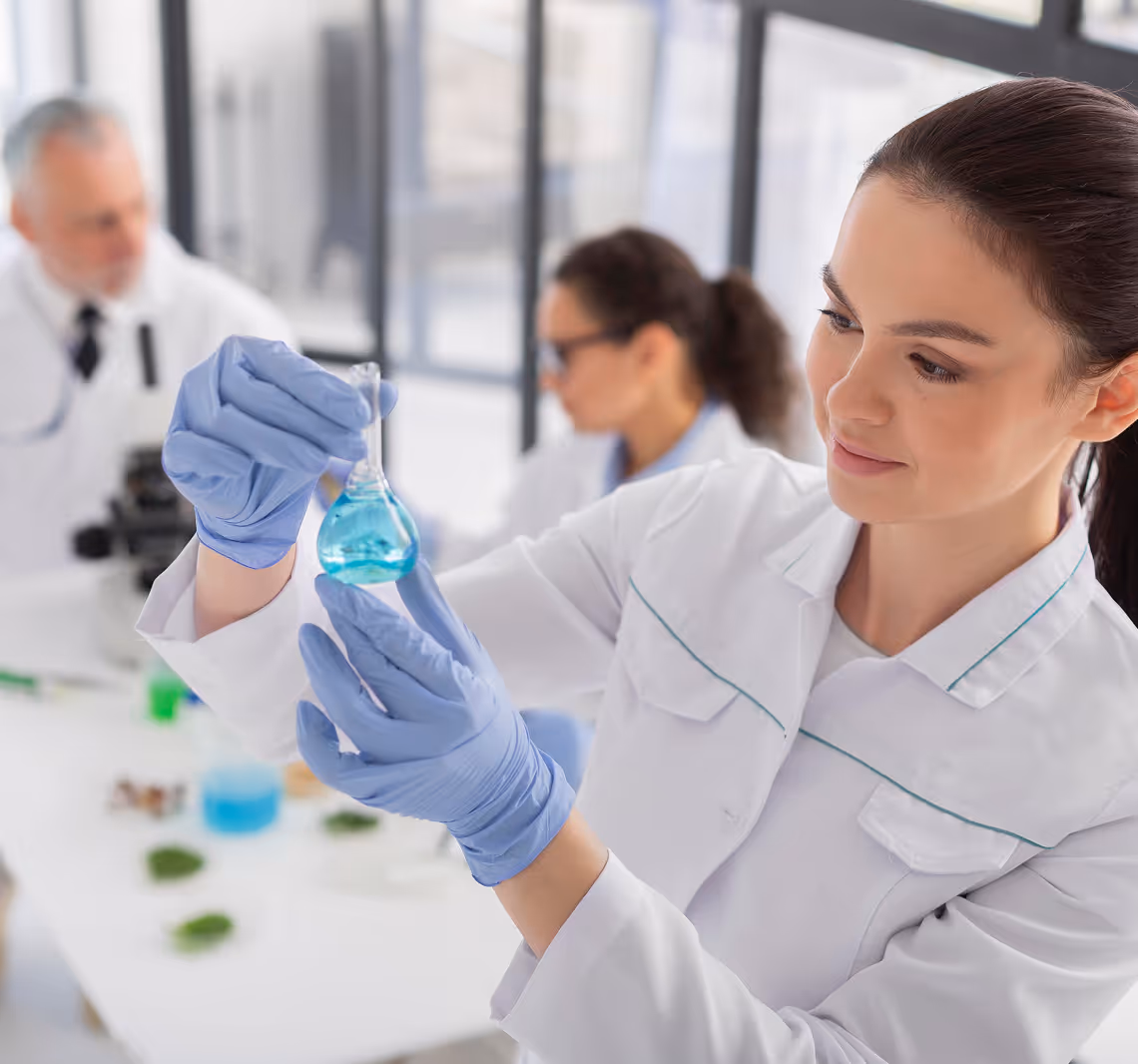 Woman in a lab doing some tests