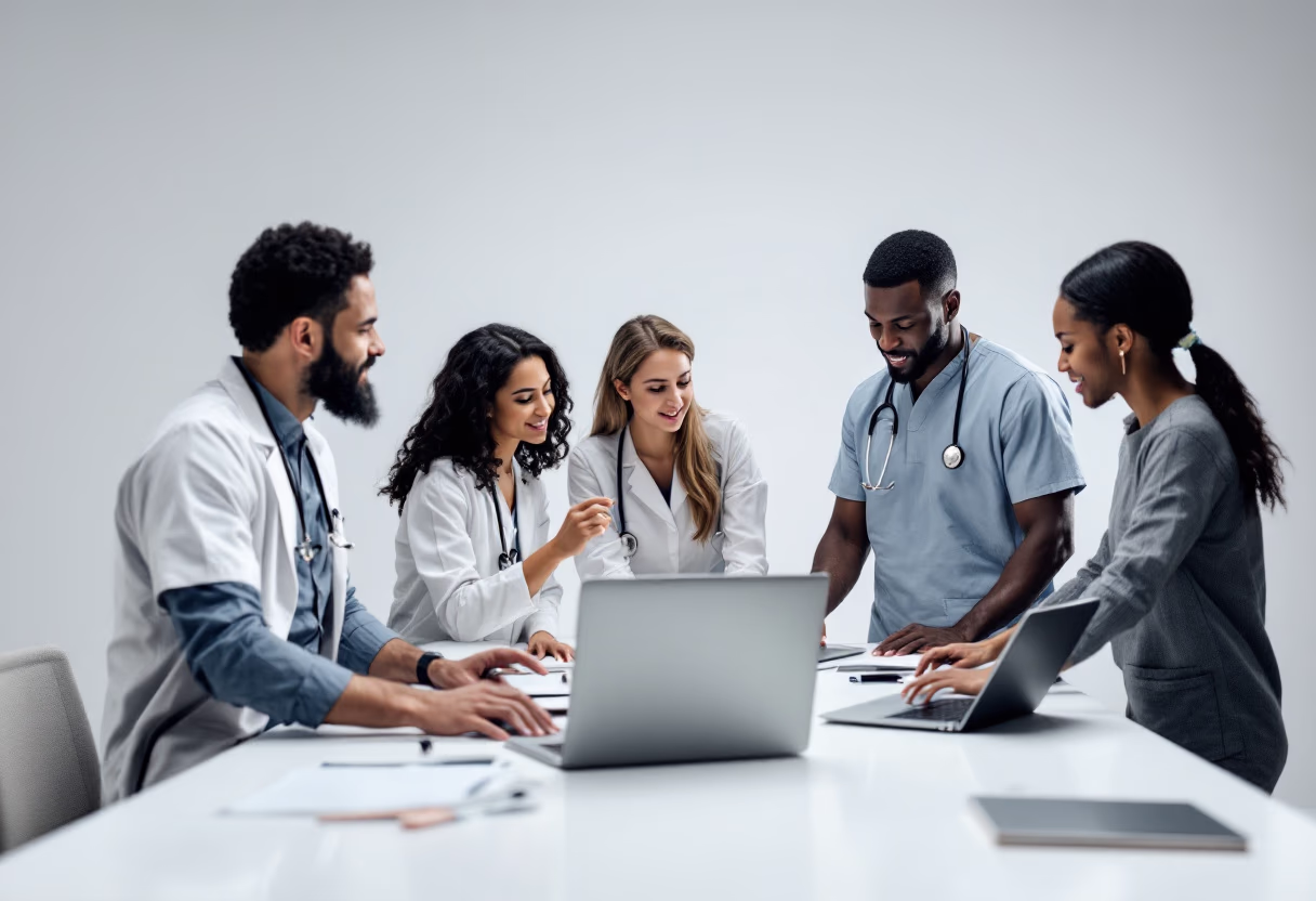 image of a team meeting (for a medical clinic)