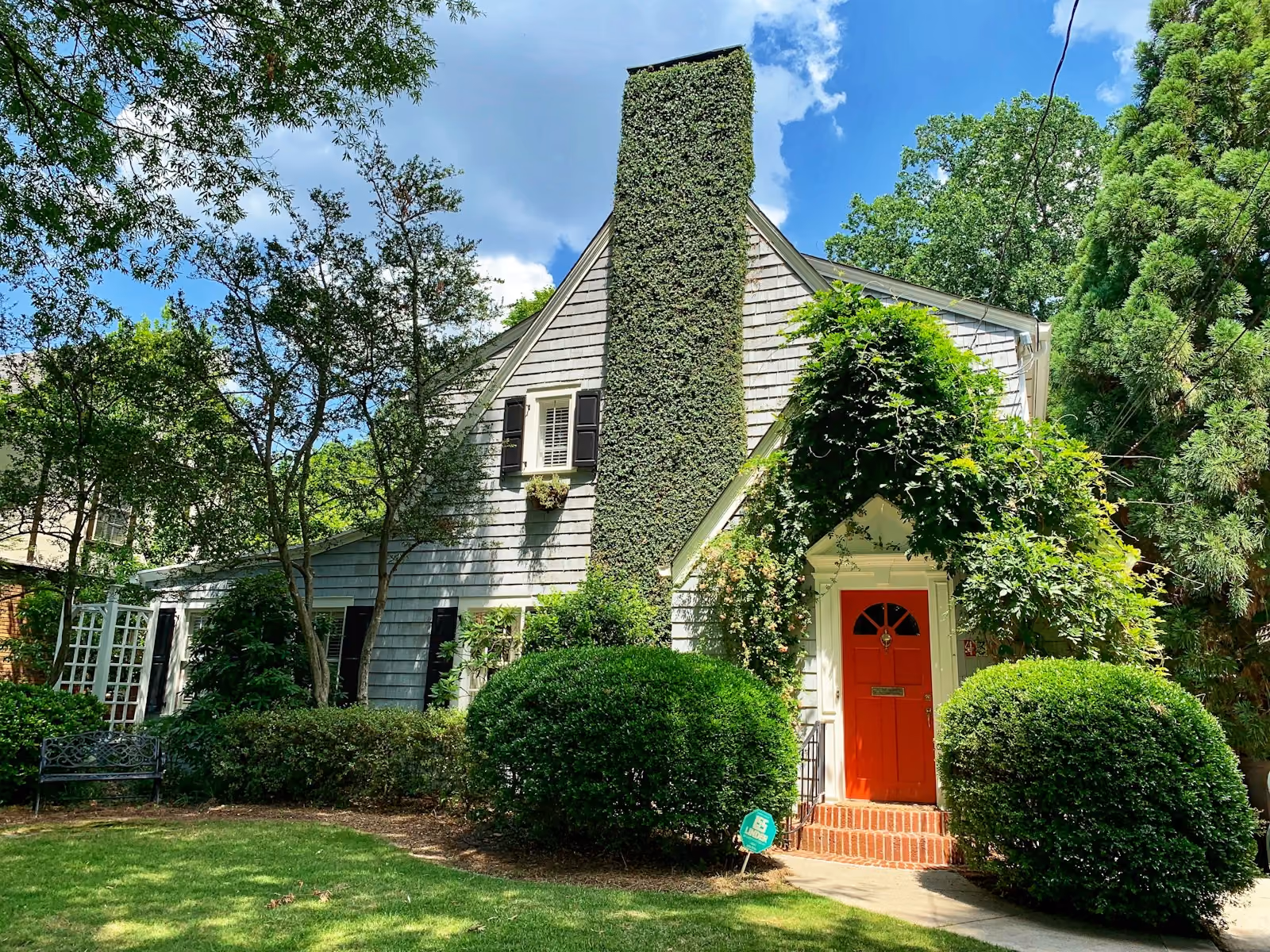 Traditional home exterior on a sunny day
