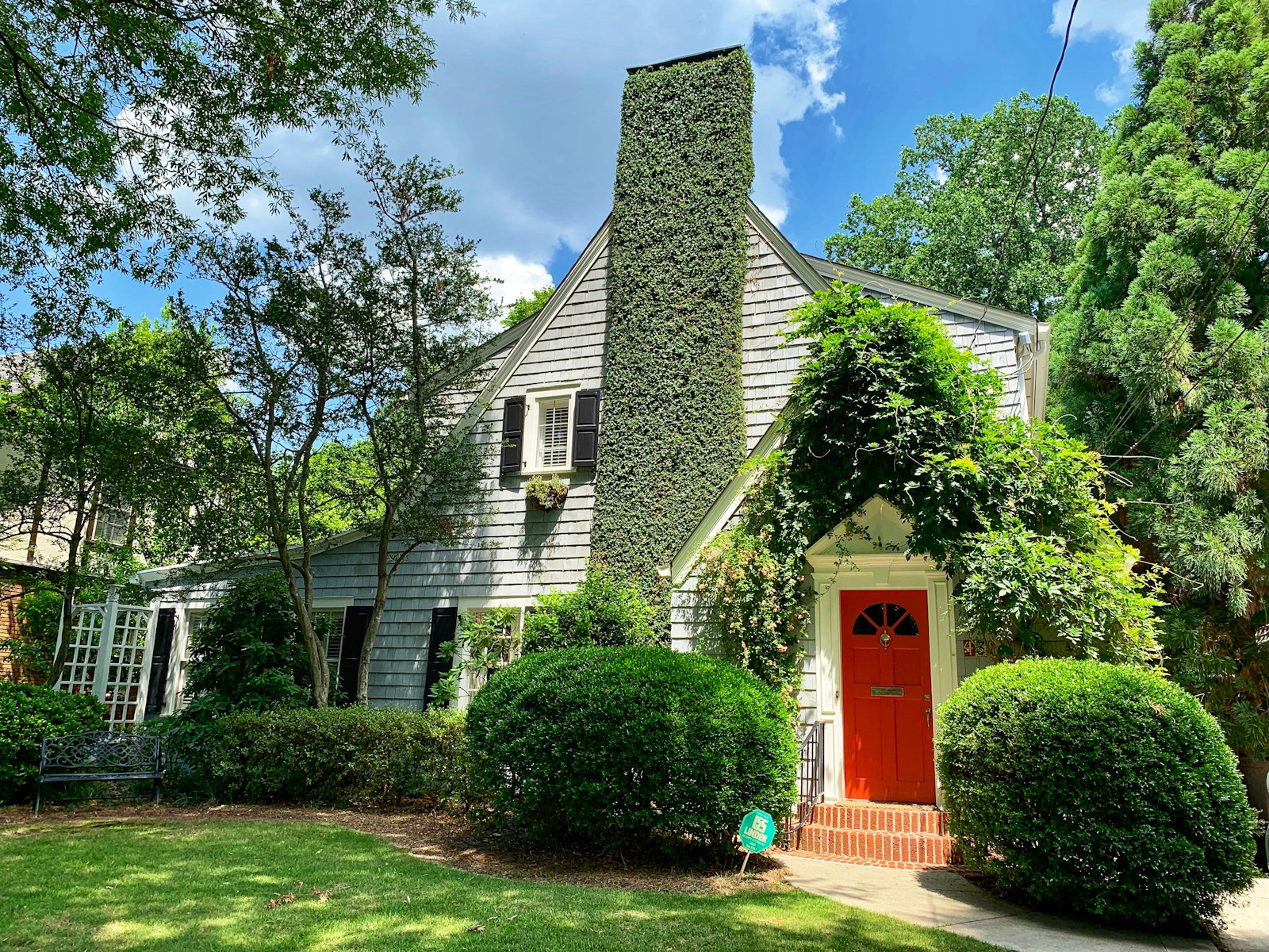 Traditional home exterior on a sunny day