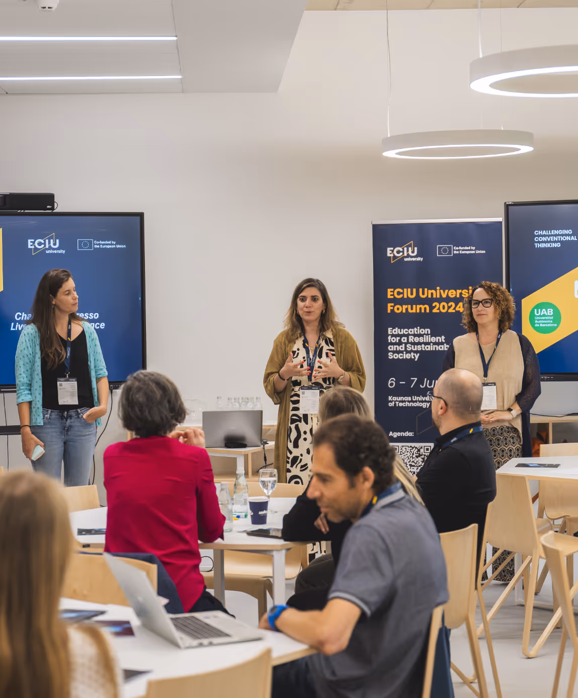 ECIU University Forum 2024 presenters delivering session on Education for Resilience and Sustainable Society