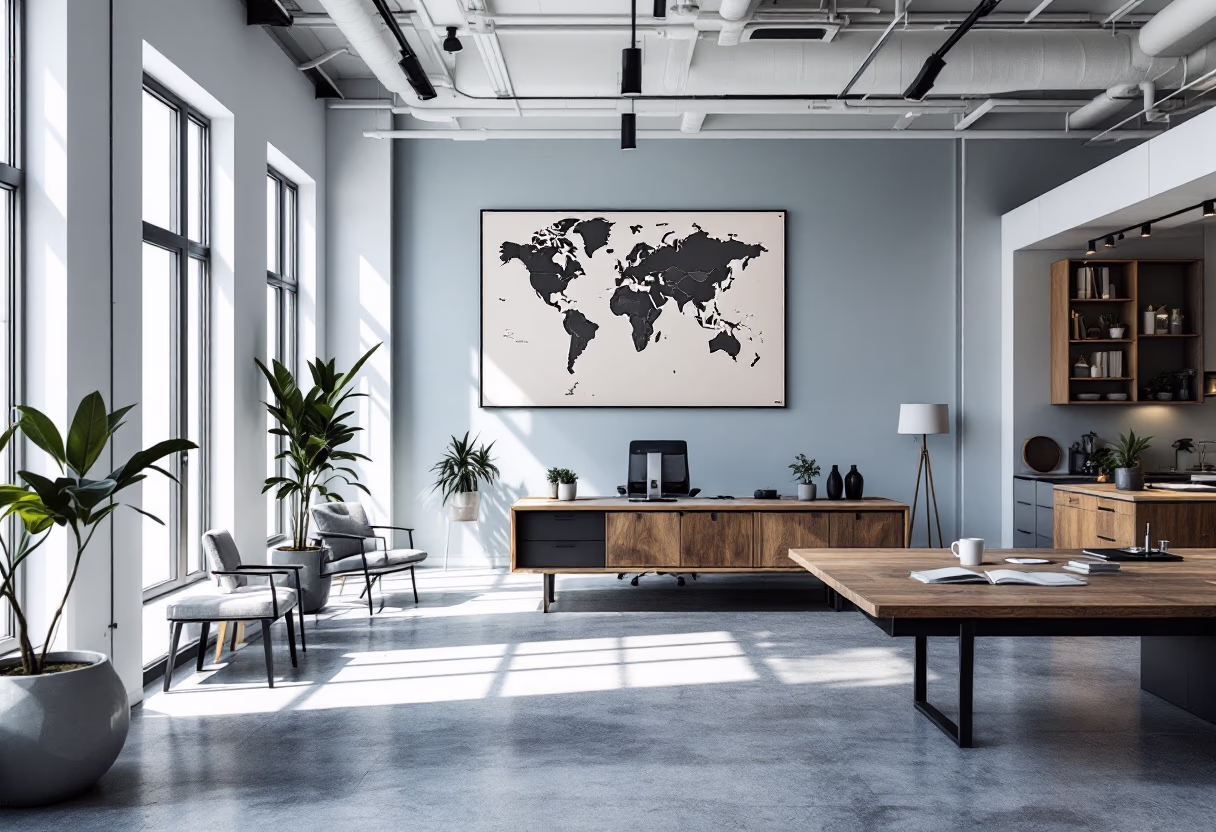 [background image] image of office space (for a trucking company)