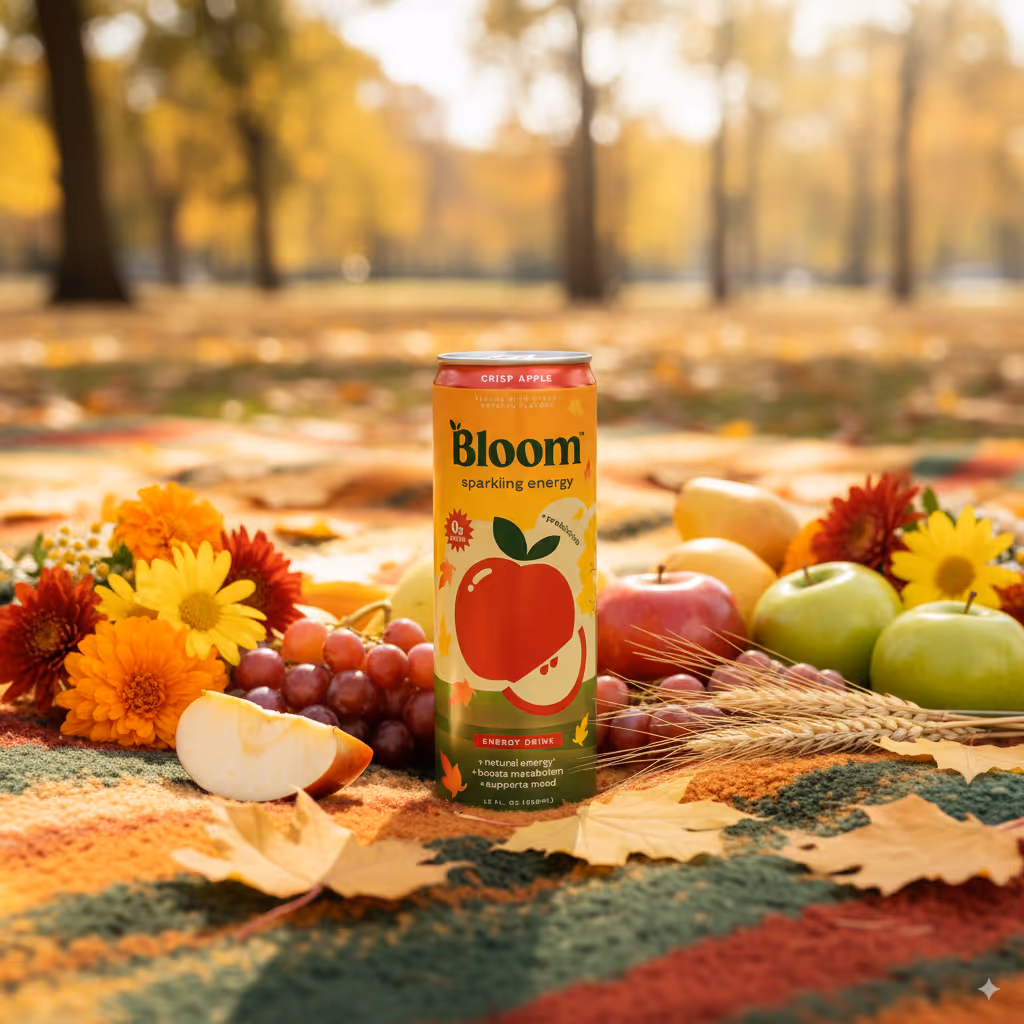 Bold and colorful seasonal campaign image for beverage brand