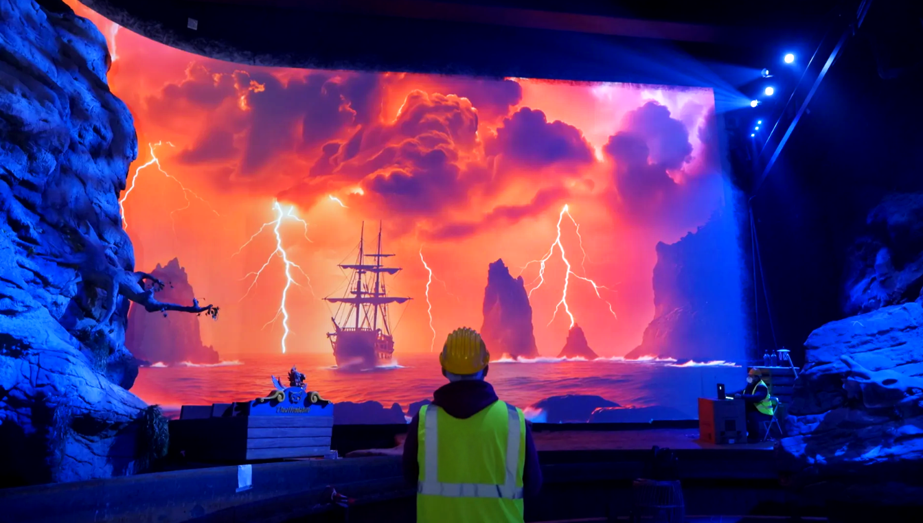 Animal Treasure Island dark ride media and content installation 