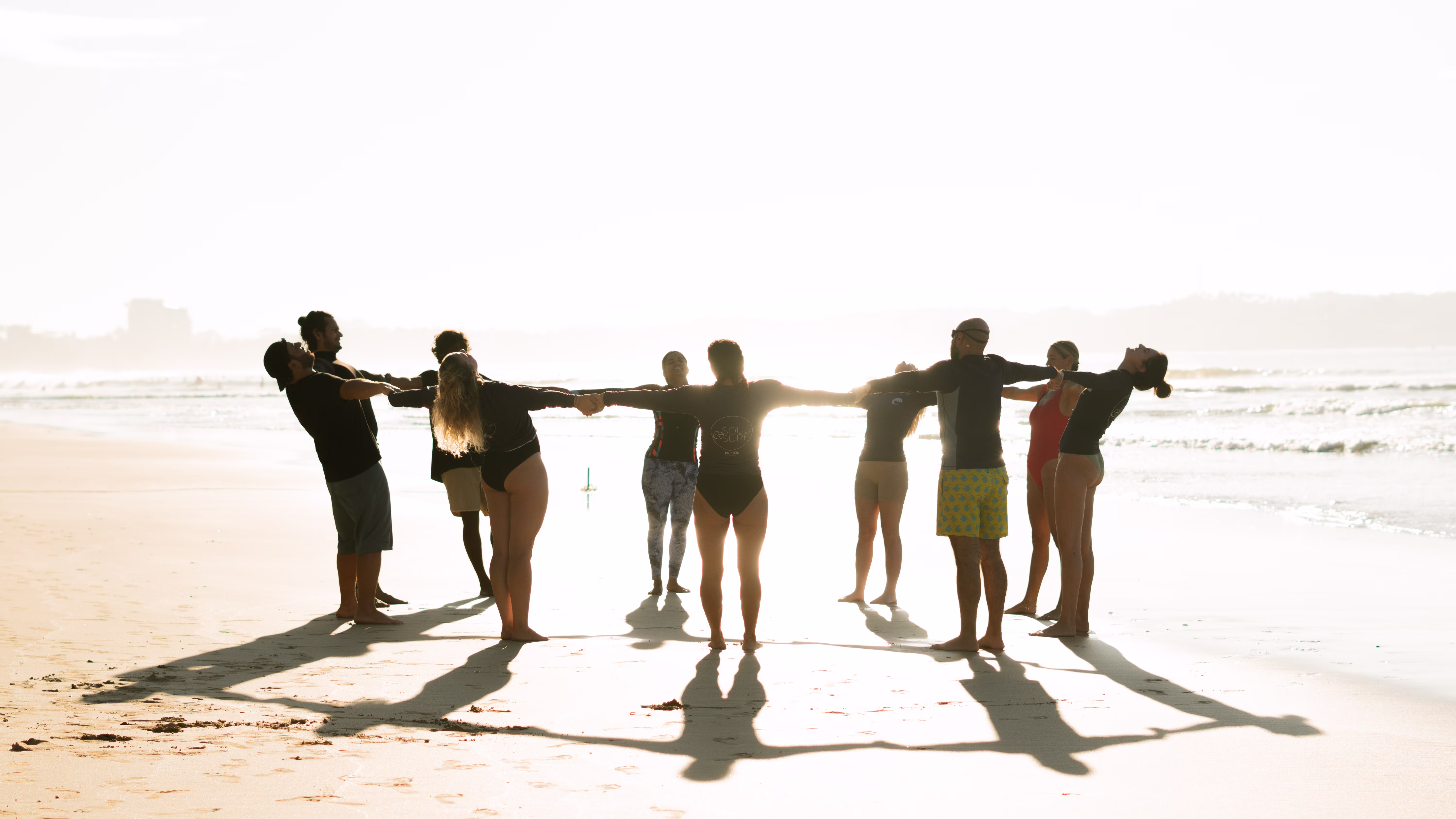 Beach instruction and warm-up for surf lessons at Soul & Surf Ahangama.