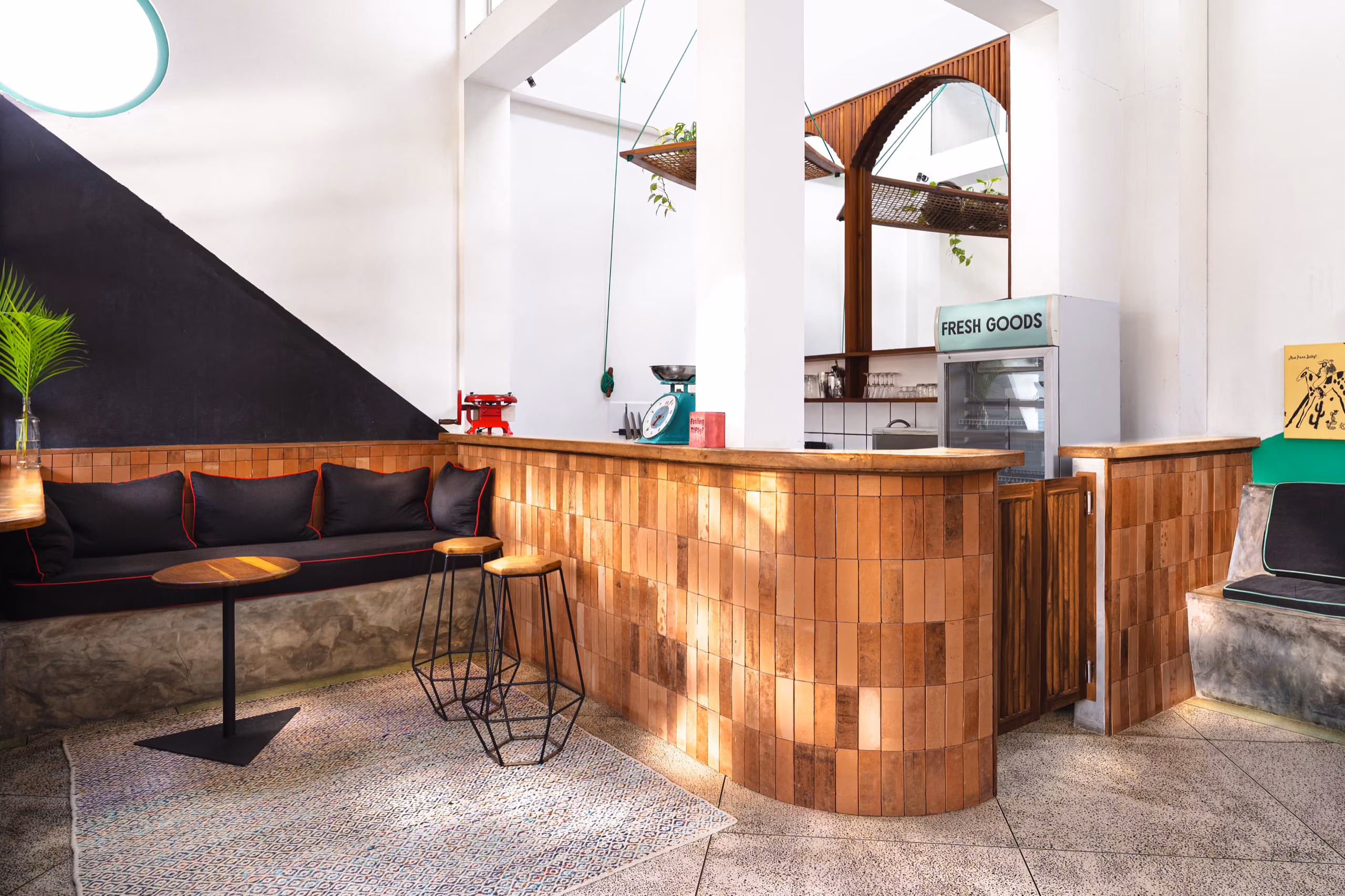 Bar and lounge of the Surf Loft near Kabalana surf break, Sri Lanka
