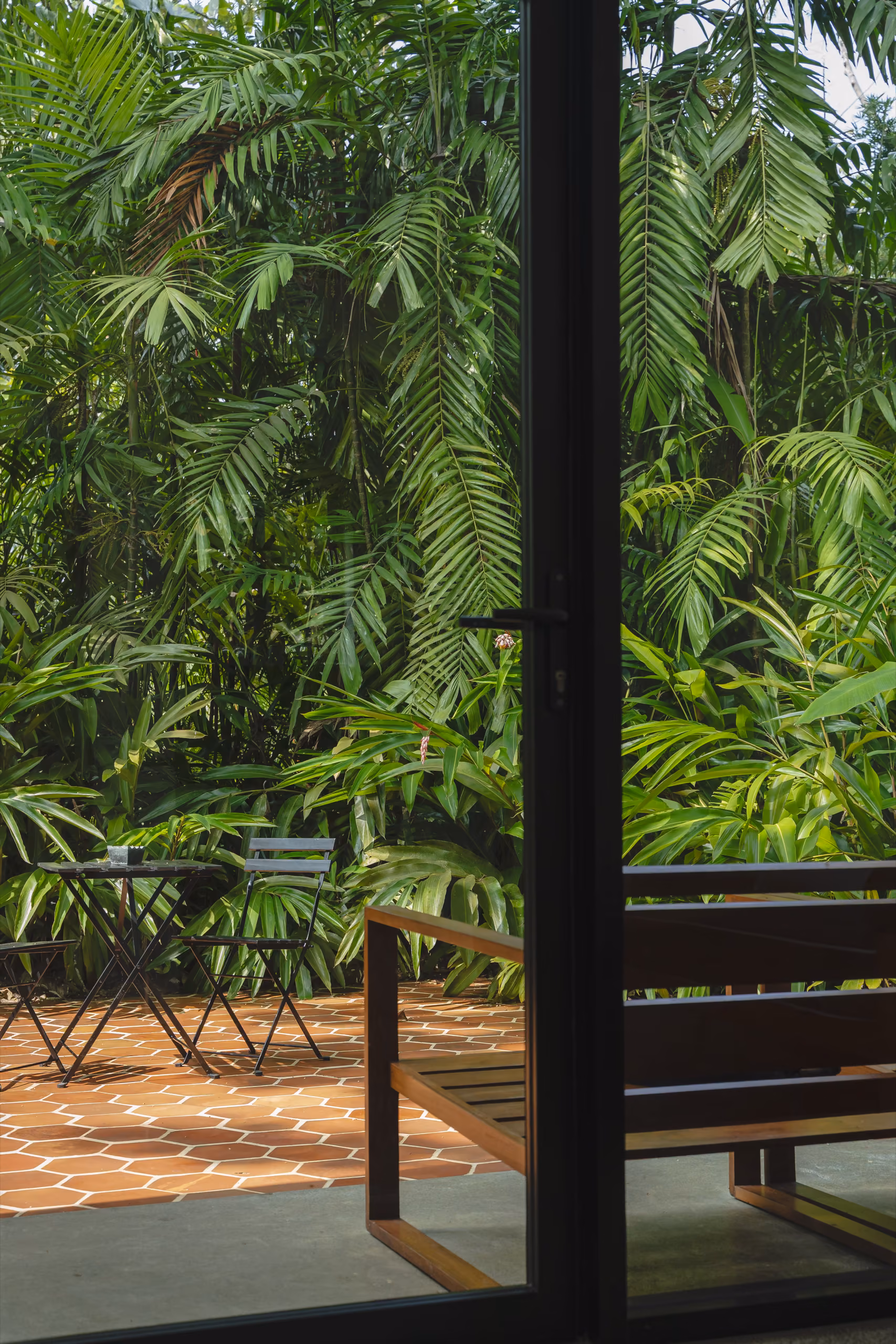 Jungle view from the Tropical House balcony at Licuala Lanka, Ahangama on Sri Lanka's South Coast