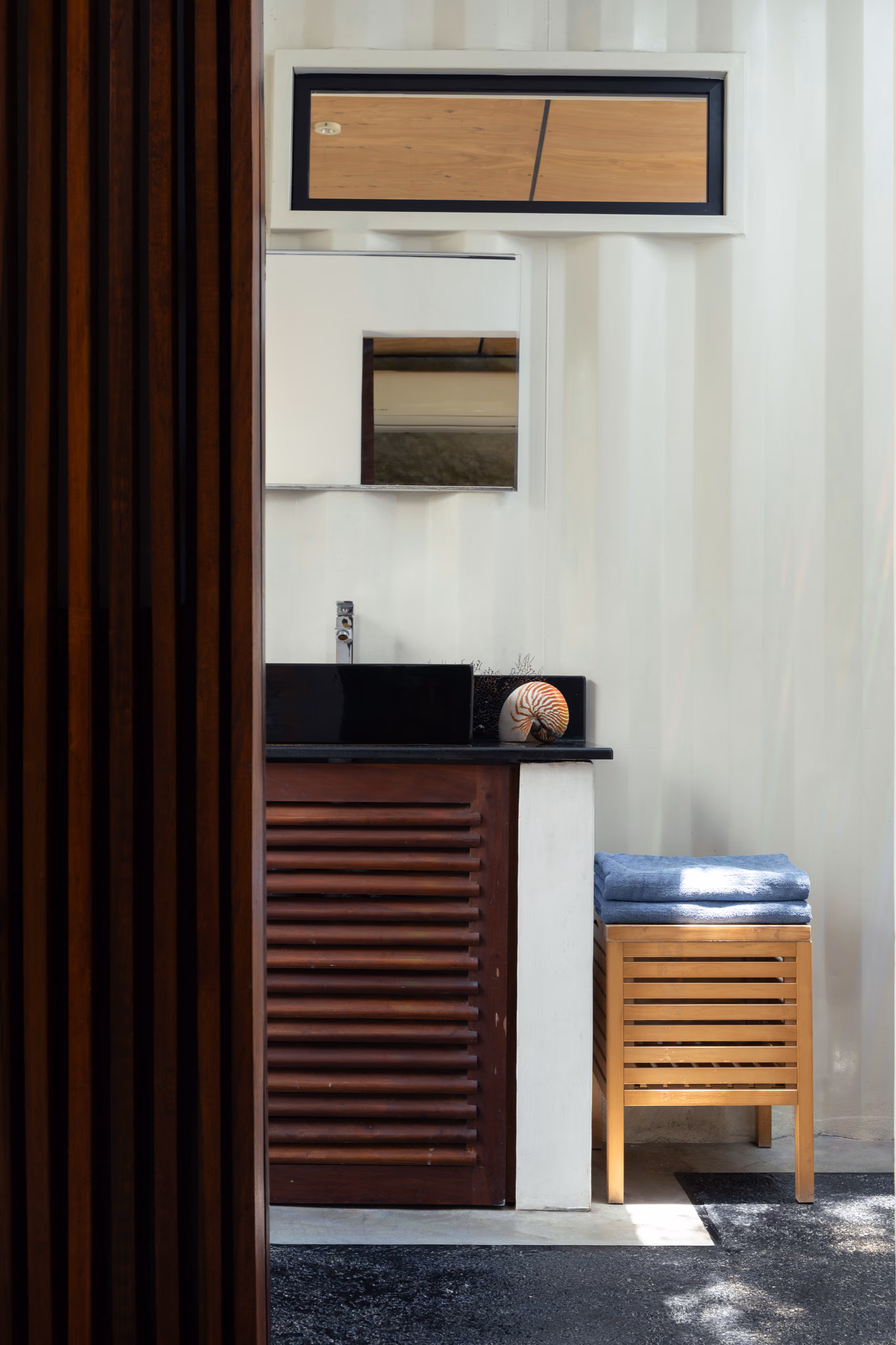 Minibar corner in the Jungle Bungalow at Licuala Lanka, Ahangama, Sri Lanka