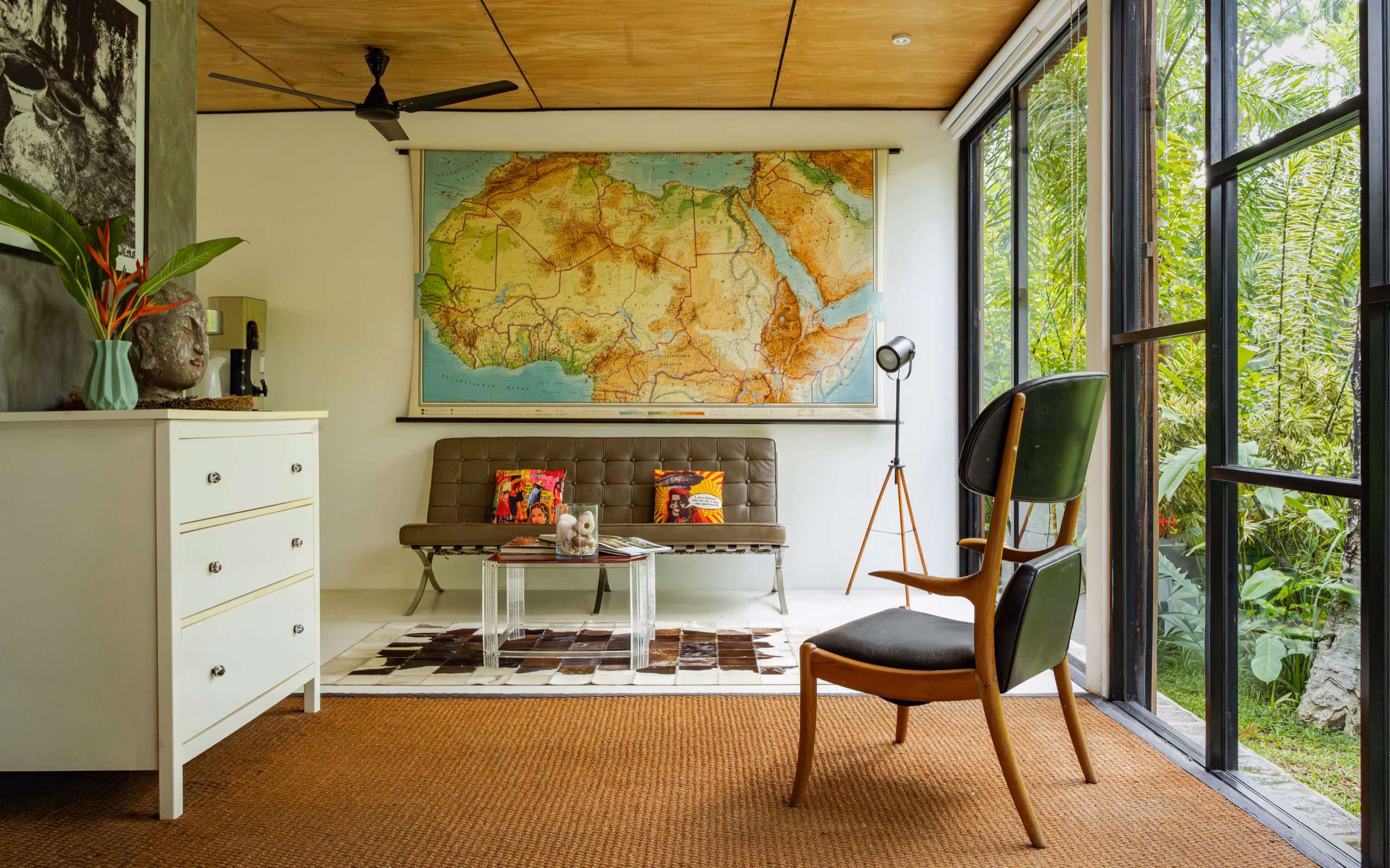 Living room of the Jungle Bungalow at Licuala Lanka, Ahangama, Sri Lanka