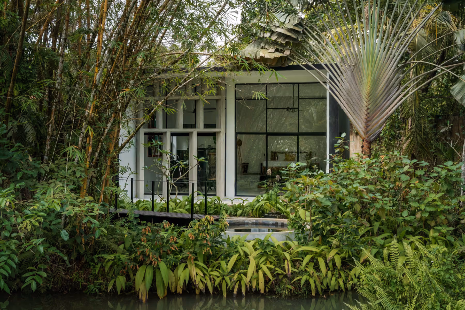 Garden House, a glass-front villa by the pond at Licuala Lanka, Ahangama, Sri Lanka