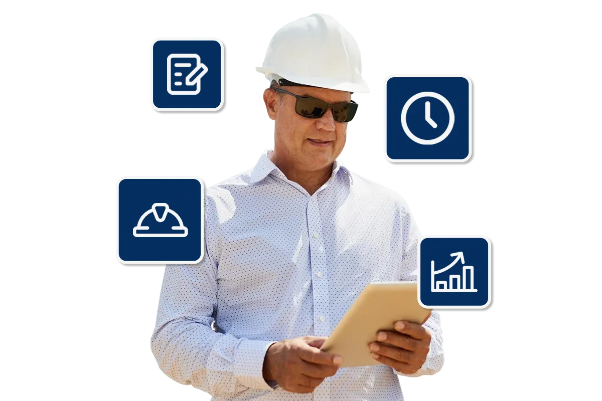 Ilustración del flujo de control de avance de obra en campo con DiazarControl