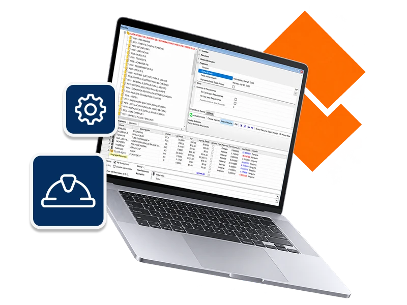 Mockup del dashboard de DiazarControl, ERP de control de obra