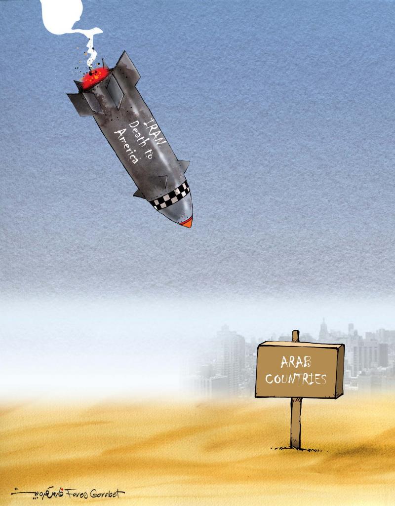 Editorial cartoon by Fares Garabet about Iran