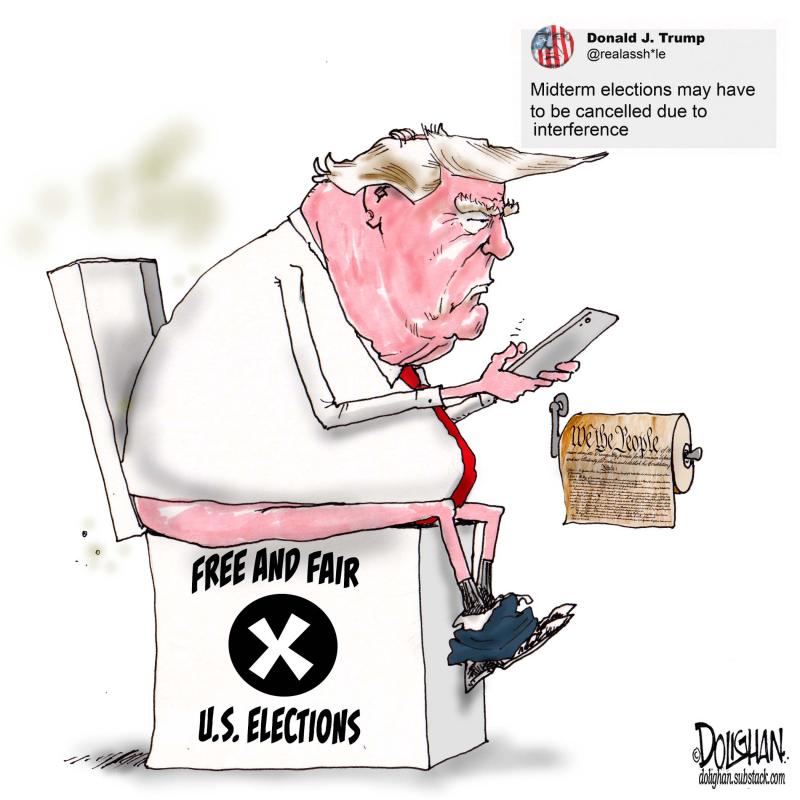 Editorial cartoon by Tim Dolighan titled Truth Social