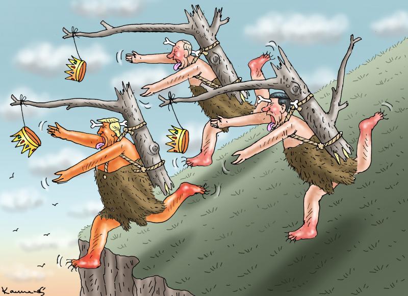 Editorial cartoon by Marian Kamensky titled Everyone Wants to Be Emperor