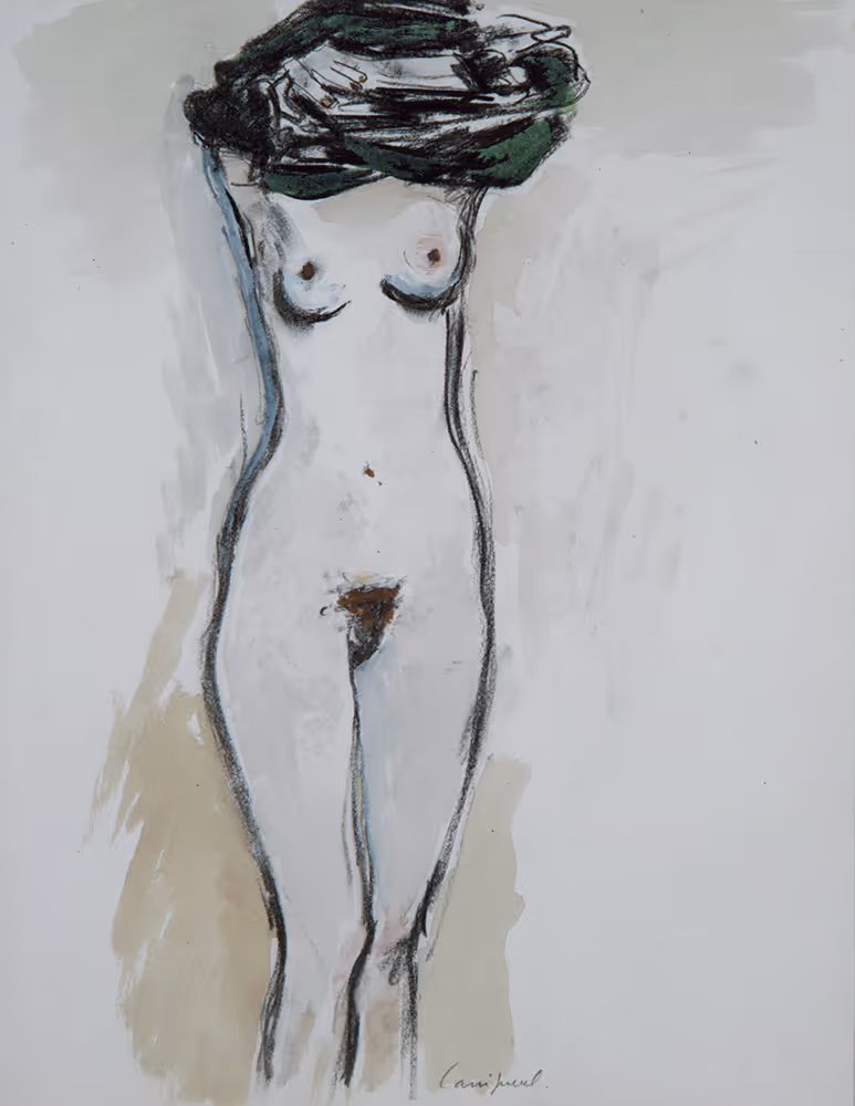Nu à la blouse verte