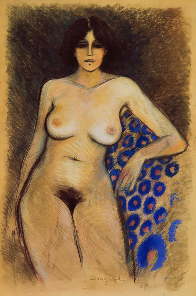 Nu au canapé bleu