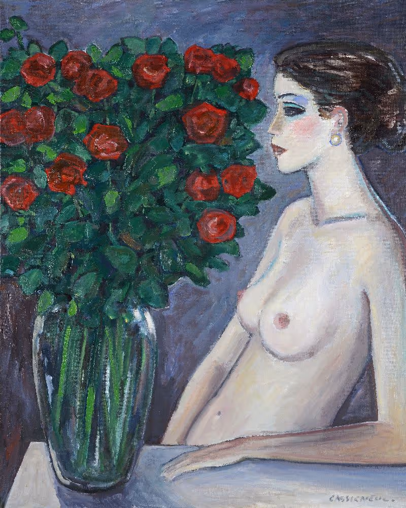 Modèle au bouquet