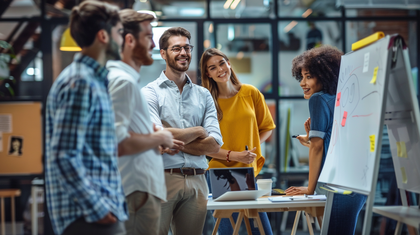 image of a teacher interacting with students using digital tools