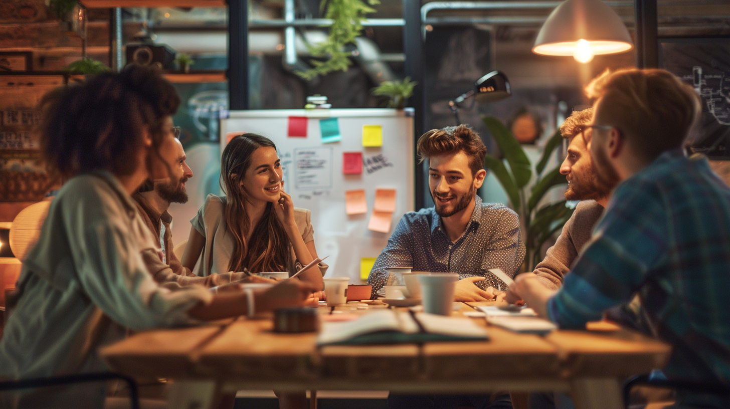 a modern workspace for a productivity tools business [background image]