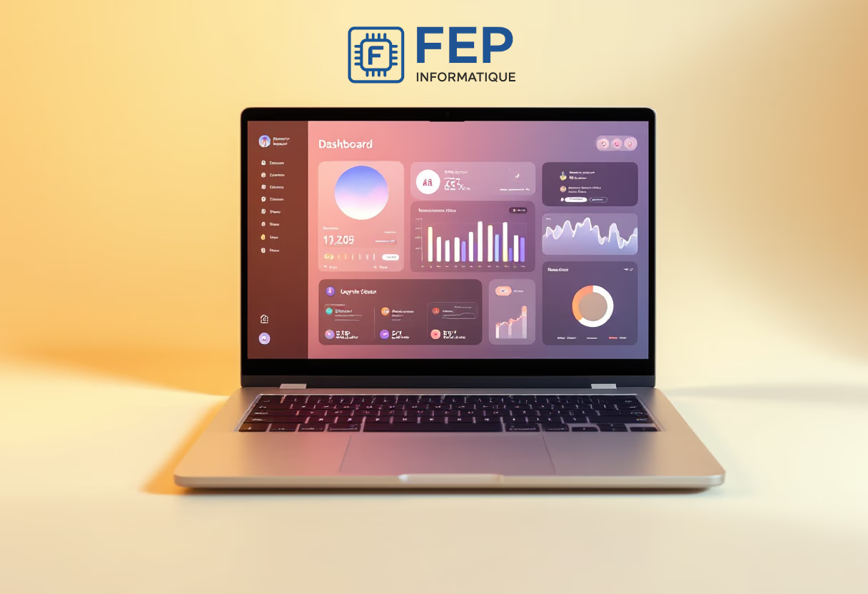 image of a laptop with software interface (for a b2b saas)