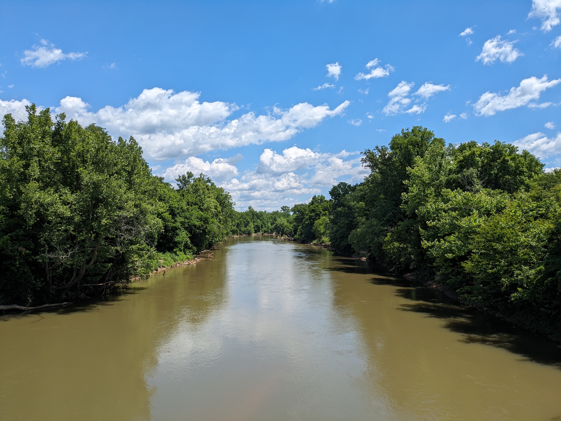 River surrounded by trees on both sides