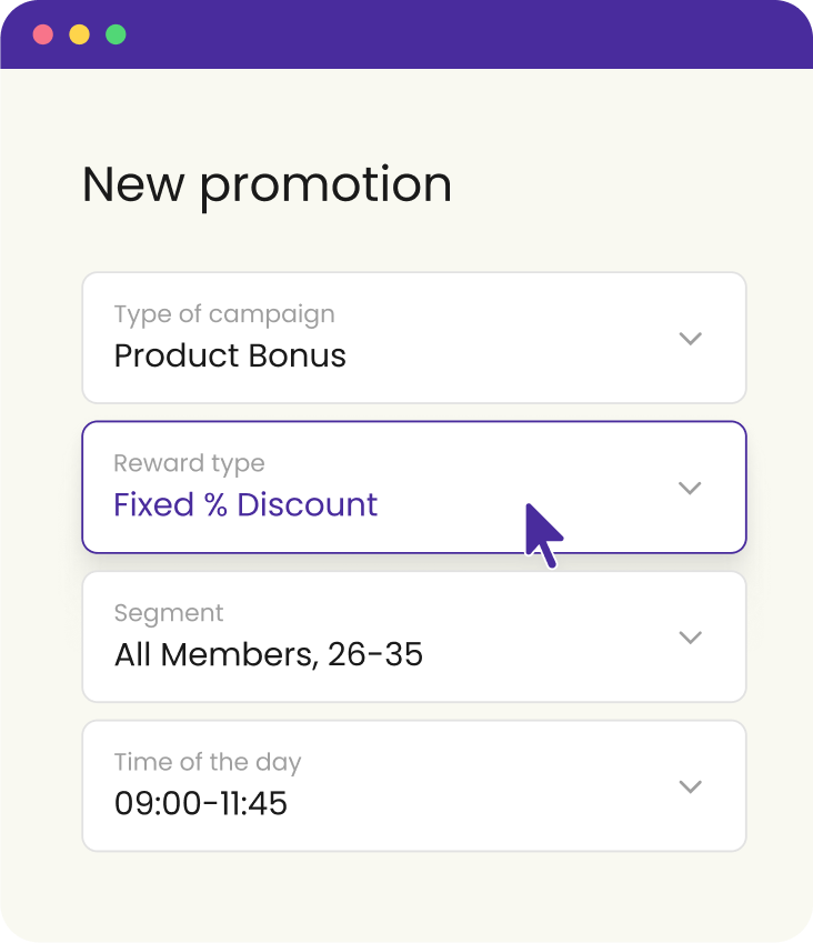 New promotion Fixed % discount