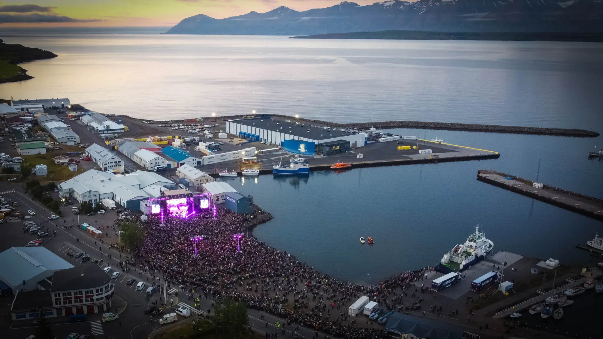 Aerial shot of festival