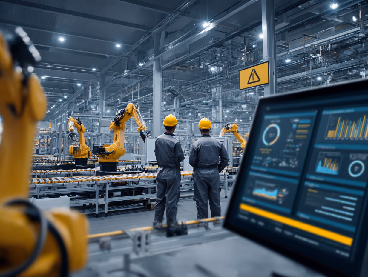 Manufacturing plant with safety audit in progress