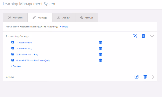 RTRS LMS course builder