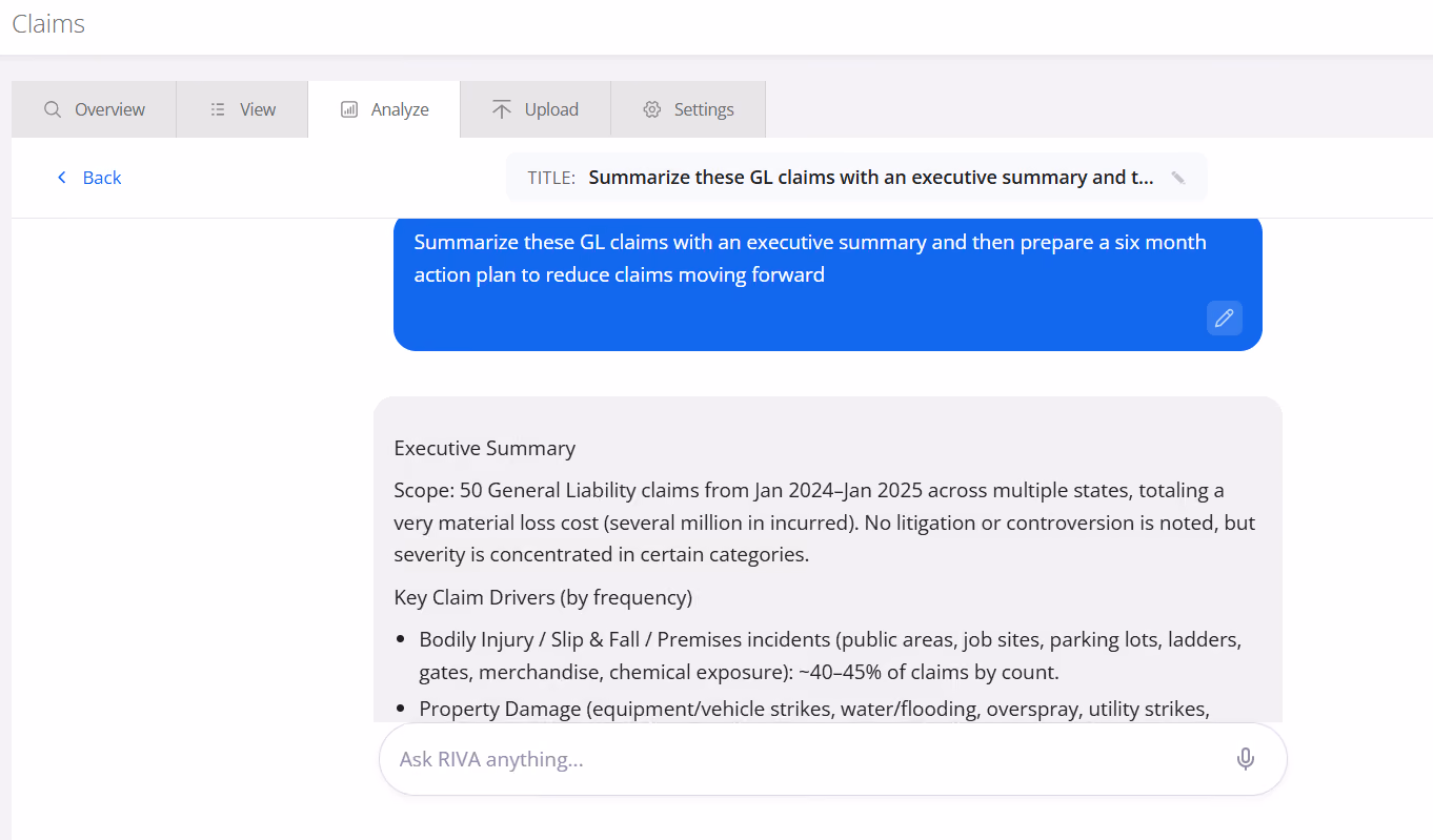 RTRS AI claims summary & action plan