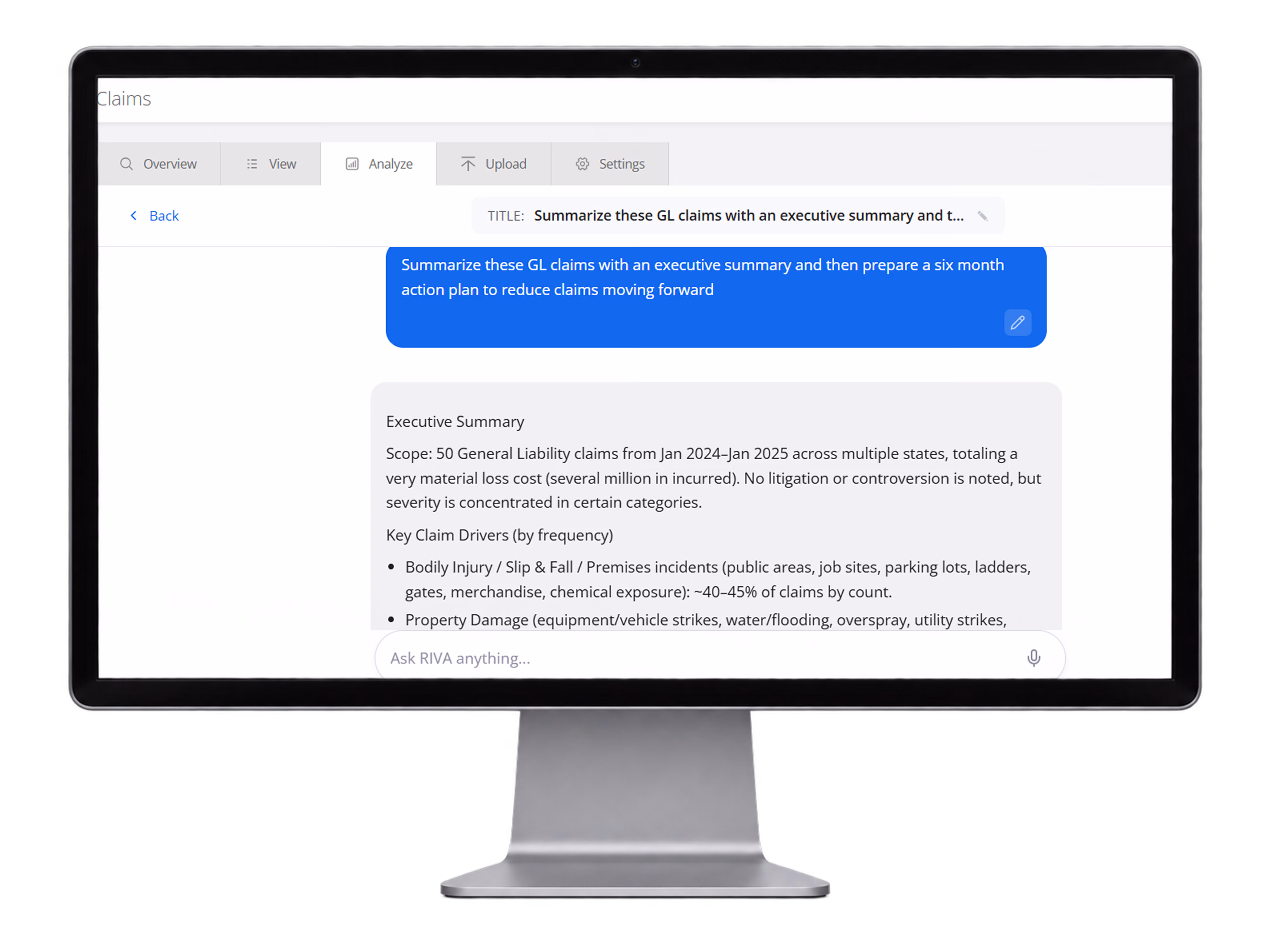 RTRS AI claims summary & action plan