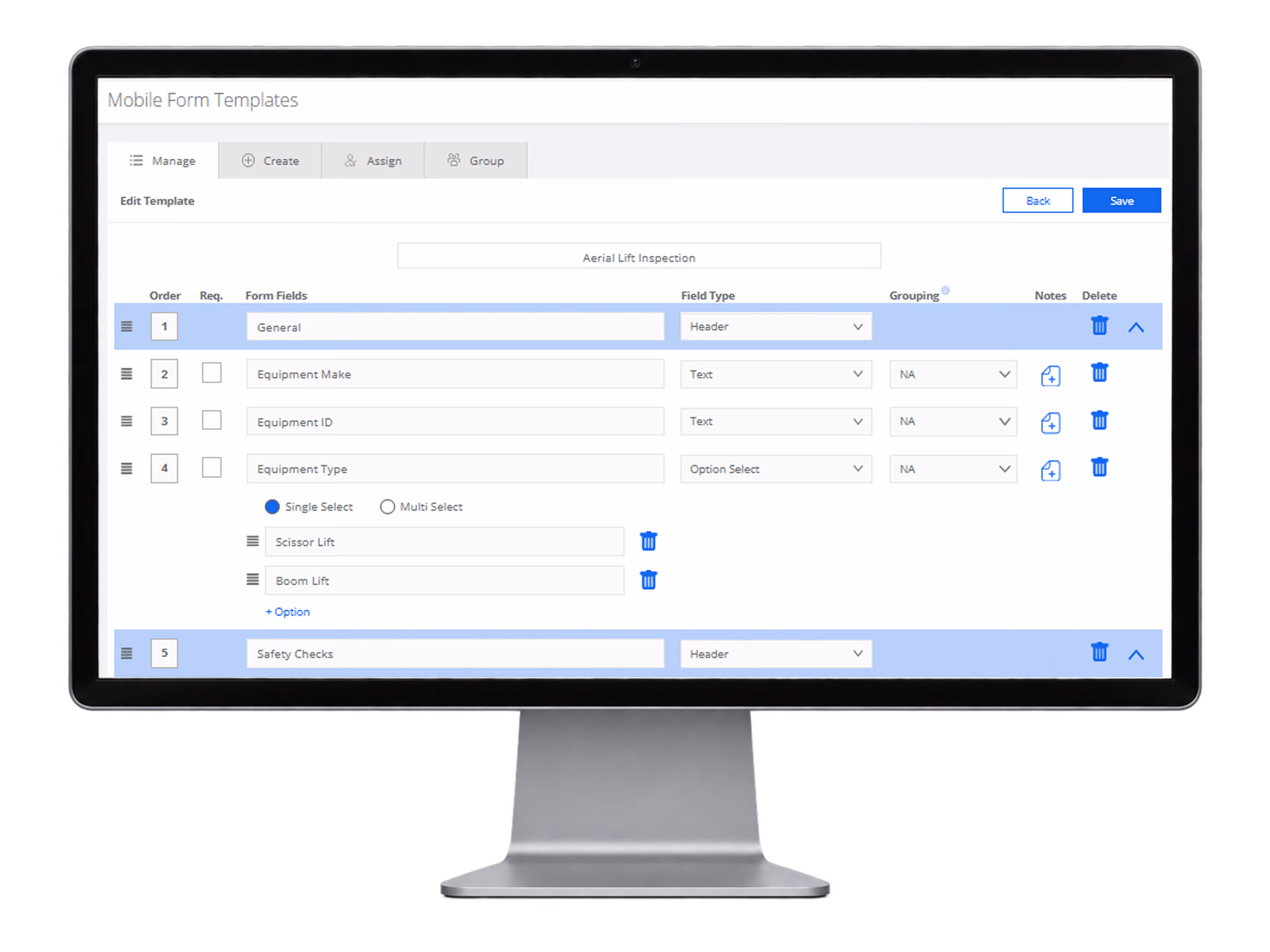RTRS form template builder