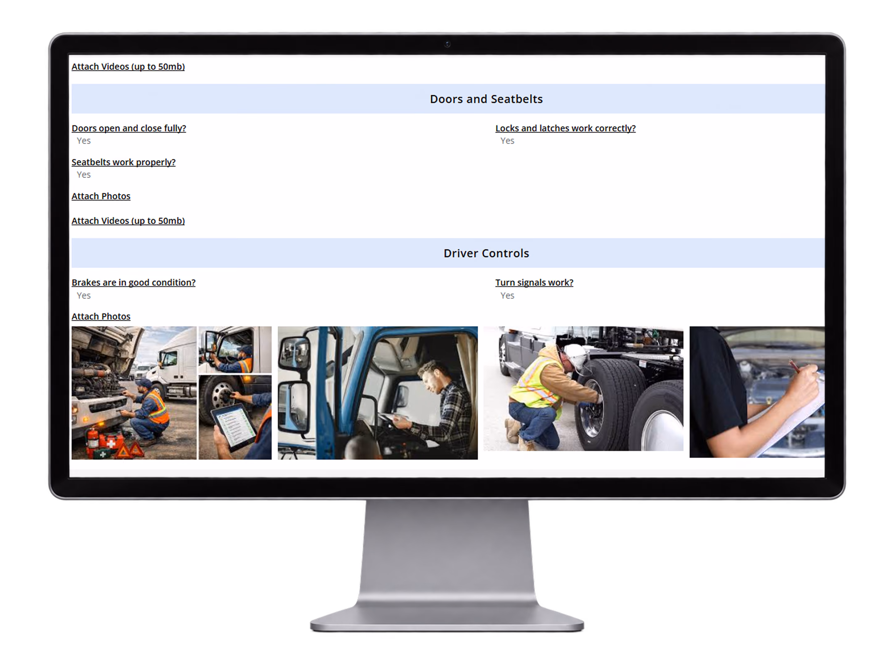 RTRS vehicle inspection from output