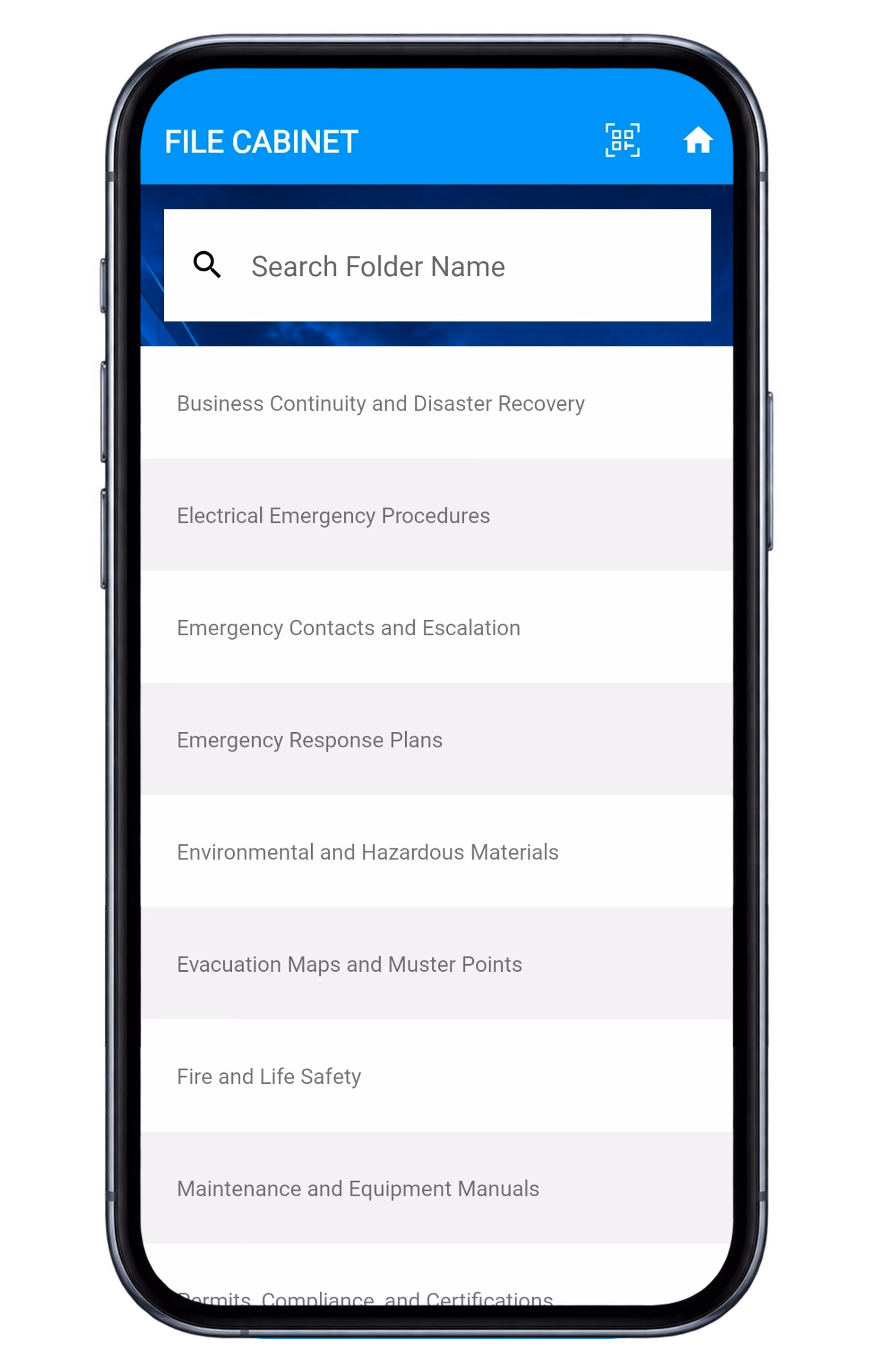 RTRS file cabinet mobile view
