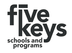Text logo reading 'five keys schools and programs' with 'five keys' in bold black letters and 'schools and programs' below in smaller font.