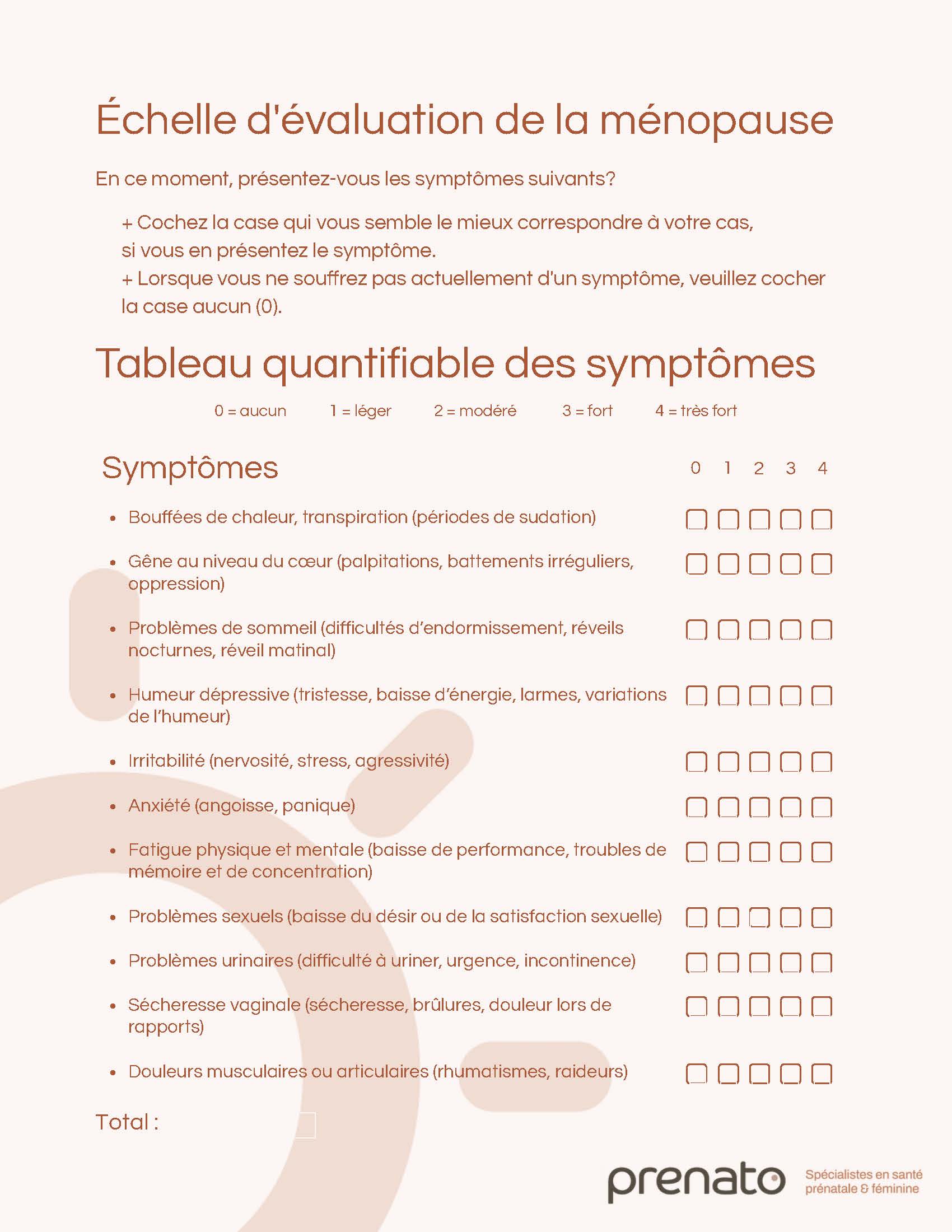 Menopause Rating Scale: prepare for your consultation