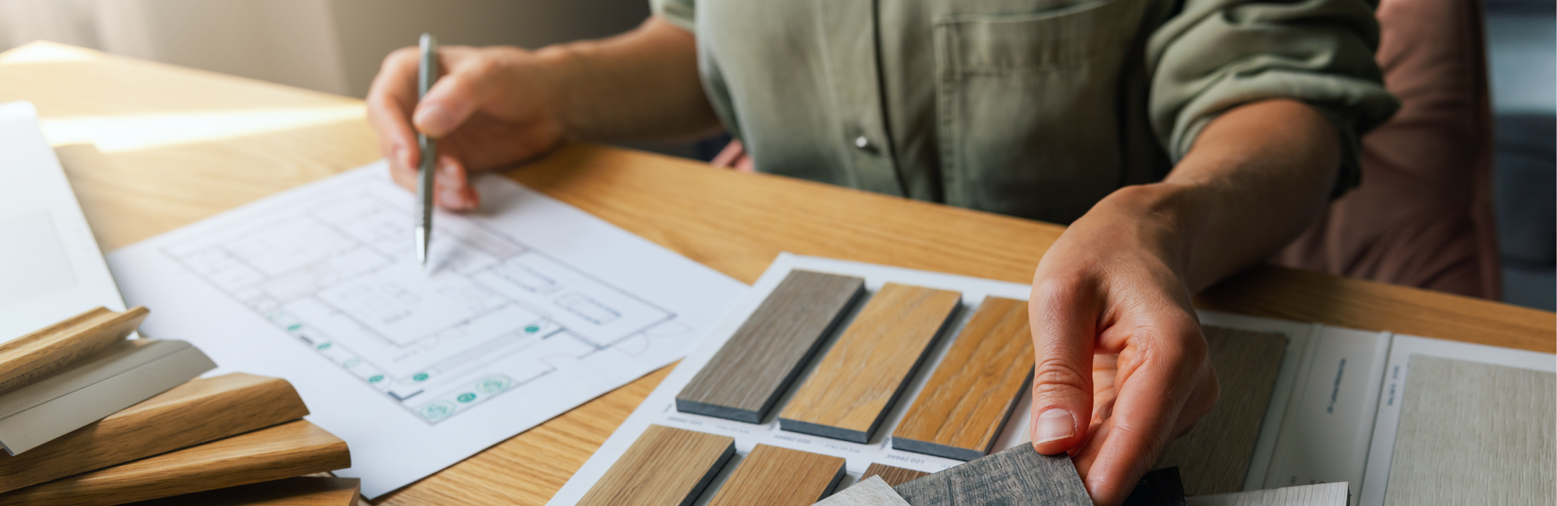 Person browsing cabinetry options on a phone screen