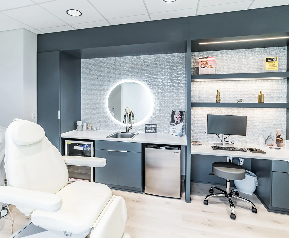 Custom wood cabinets in laundry room