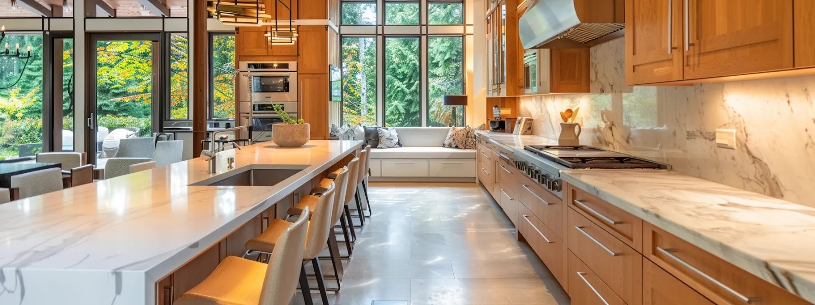 a beautifully crafted kitchen showcases exquisite custom cabinetry, bathed in warm, natural light that highlights its sleek finishes and inviting design, symbolizing the essence of investing wisely in home aesthetics.